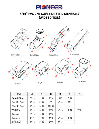 Pioneer | Decorative PVC Line Cover Kit for Mini Split Air Conditioners & Heat Pumps